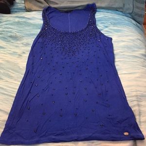 Embellished Royal Blue Guess Size Large Tank Top